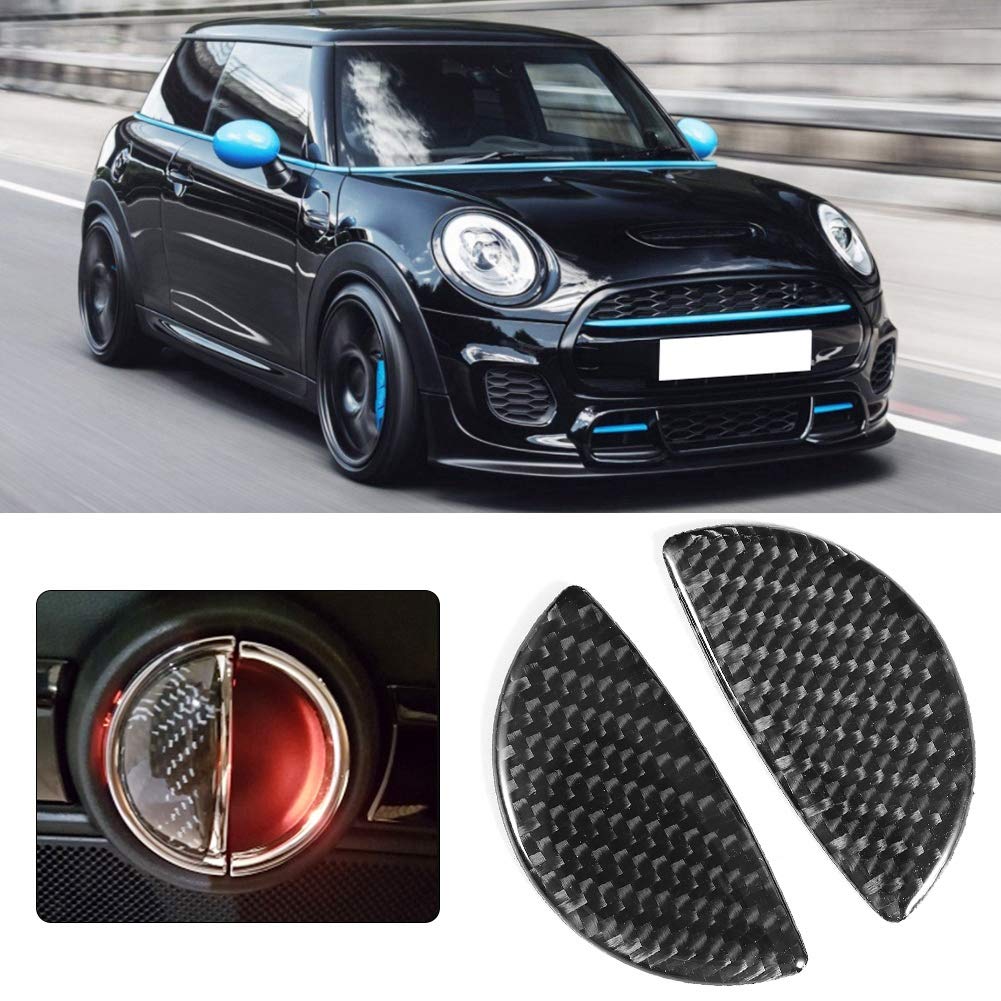 Akozon Door Handle Cover 2pcs Carbon Fiber Car Interior Door Handle Cover Sticker Trim Fit for Mini Cooper R55/R56/R60