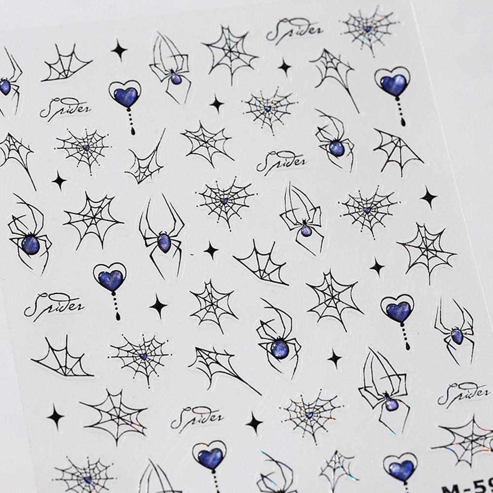 1pcs 5D Colorful Rhinestones Pumpkin Ghost Nail Art Halloween Stickers Adhesive Transfer Nail Decoration Decals Accessory