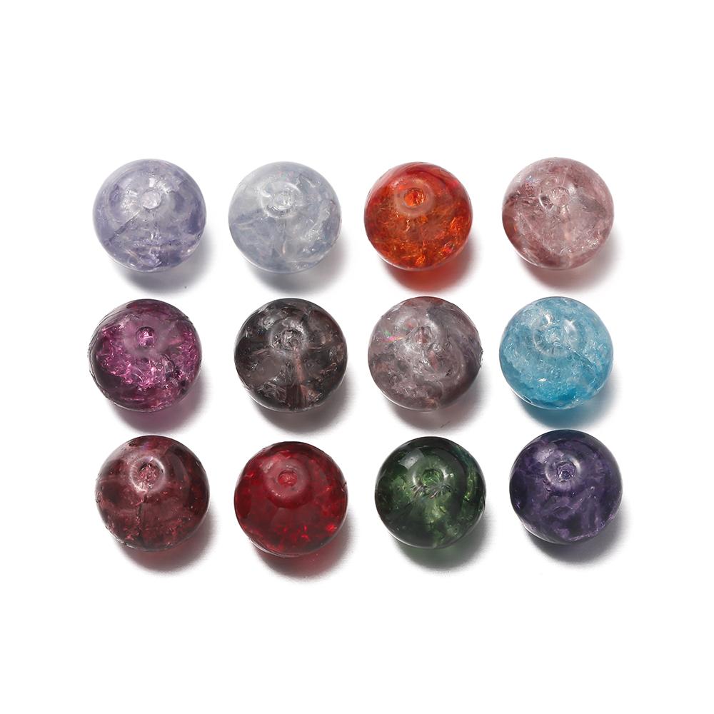 50 Stück/Los 10mm Glas Blumen Wasserwellen Perlen Abstandshalter Lose Perlen für DIY Handgemachte Armband Halskette Herstellung Zubehör