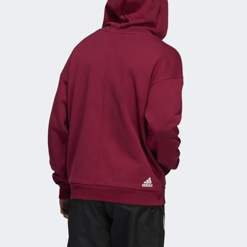 Adidas Lillard Basketball Printed Pullover Hoodie for Men, Burgundy