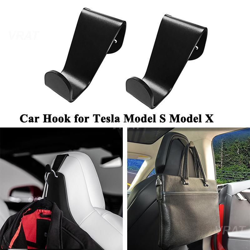 For Tesla Model S/X Car Seat Headrest Car Grocery Bag Hook Hanger Clothes Purse Bag Holder Organizer Clip Interior Accessories