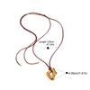 Trendy Irregular Geometric Metal Pendant Necklace Stylish Wax Rope Neckchain Handmade Jewelry Gift for Women Girls