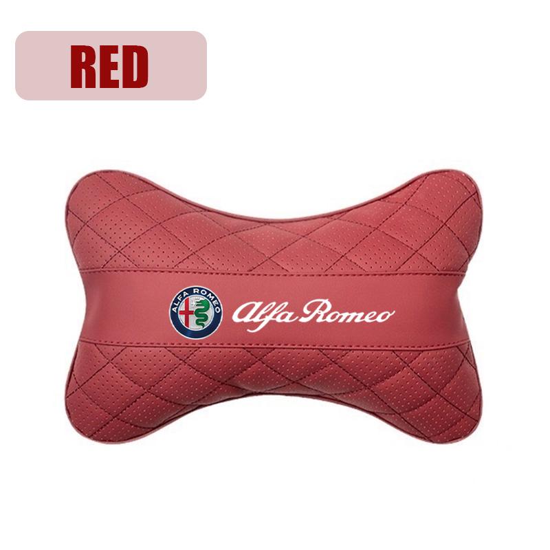 Car Seat Headrest Auto Logo Neck Pillow For Alfa Romeo STELVIO Giulia 159 Giulietta 147 Mito 156 MTO Sportiva Car Accessories