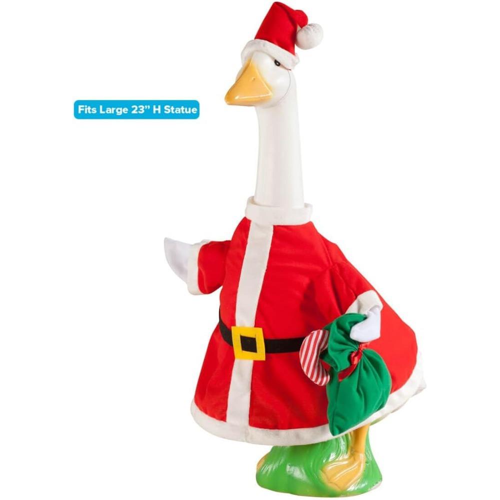 Christmas porch goose costume Santa Claus 23 inch porch goose decoration Christmas outdoor decoration lawn goose costume
