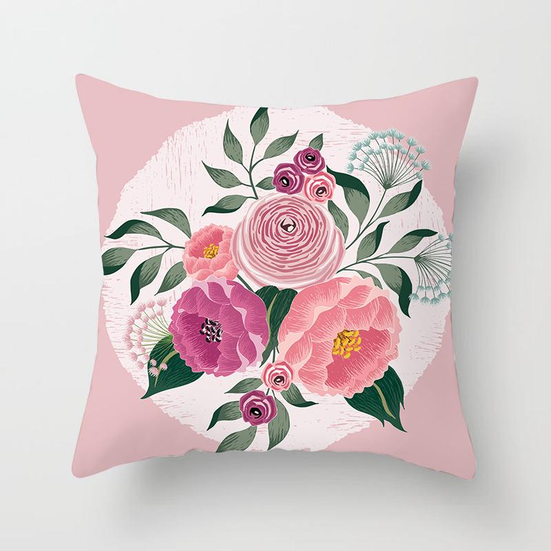 Abstract Floral Pattern Pillowcase Vintage Watercolor Floral Bird Cushion Cover Home Sofa Car Office Party Decor Accessories