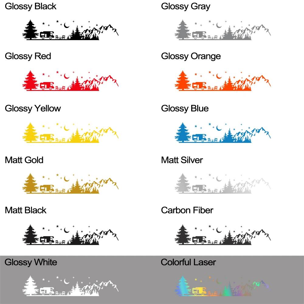 Creative Camping Forest Landscape Mountain Sticker Decor For Camper Van SUV Motorhome Caravan RV Decor Decal Auto Accessories
