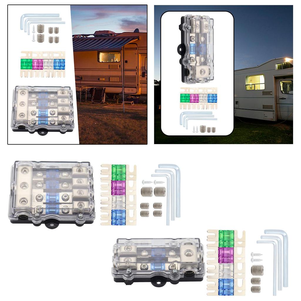 Fused Power Distribution Block Set Anl Fuse Holder Vehicle Repair Parts Strong Fireproofing Grade for Car Audio Replacements