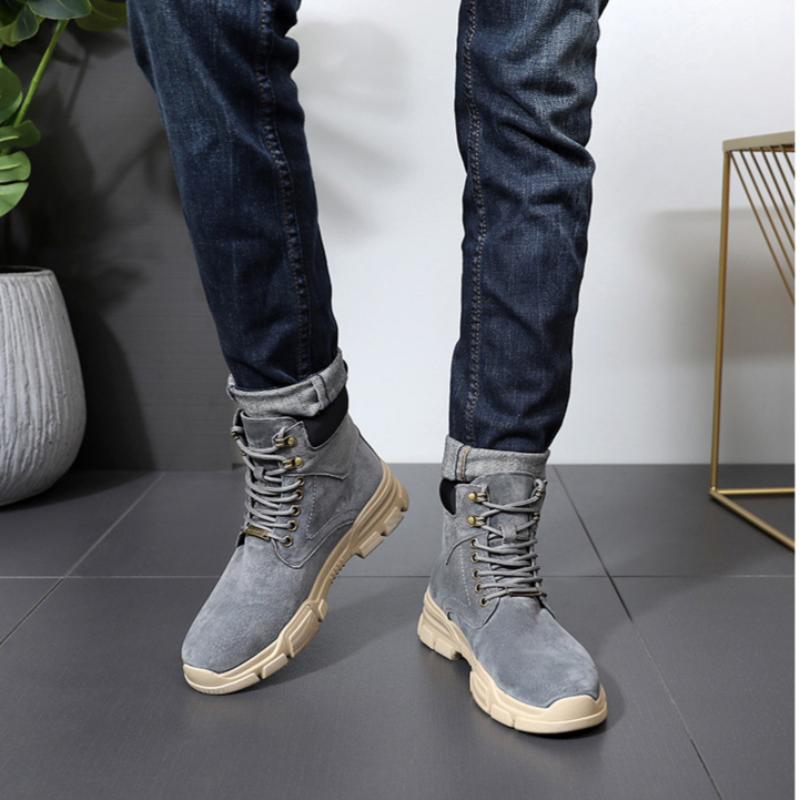 Men's High-top Velvet Spring, Summer and Winter Korean Version Versatile Men's Boots Warm Trend Boots