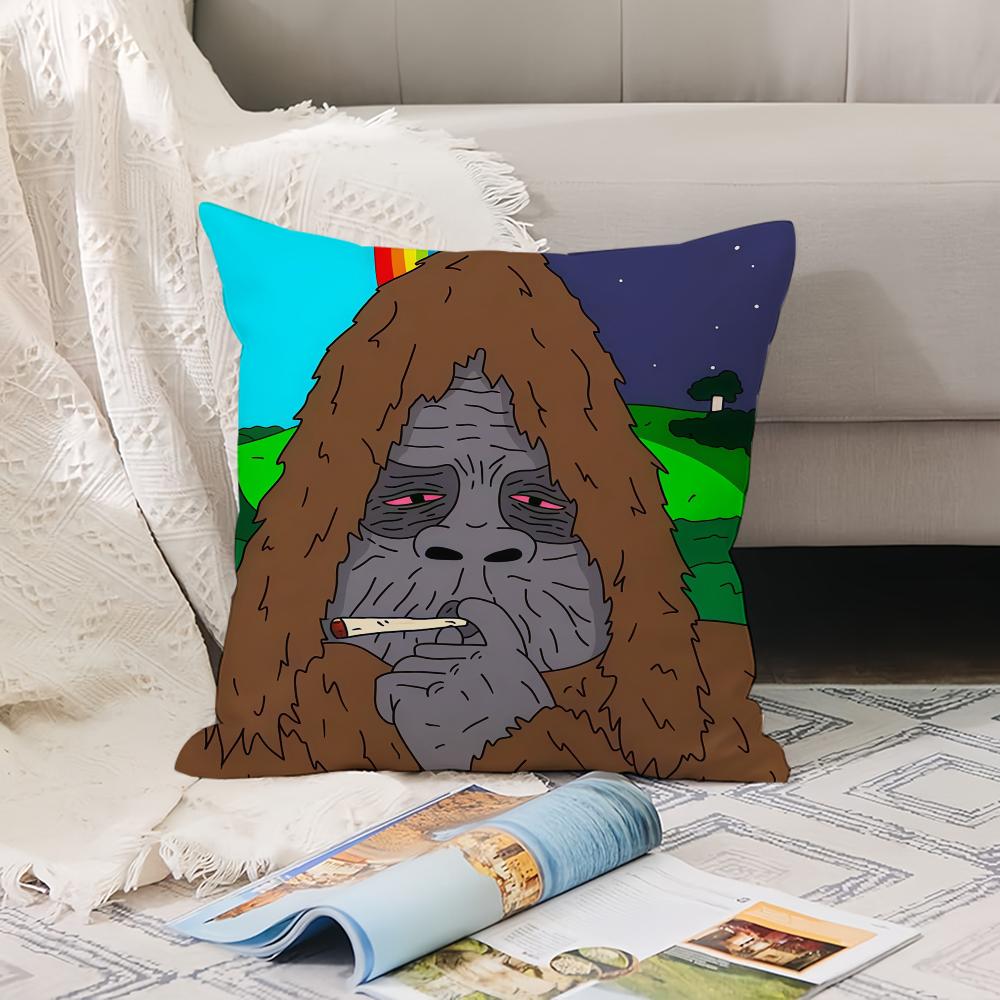 Funny Sassy the Sasquatch Pillow Case Office Cushions Suitable For Sofa Car Bedroom Decorative Cushion Cover