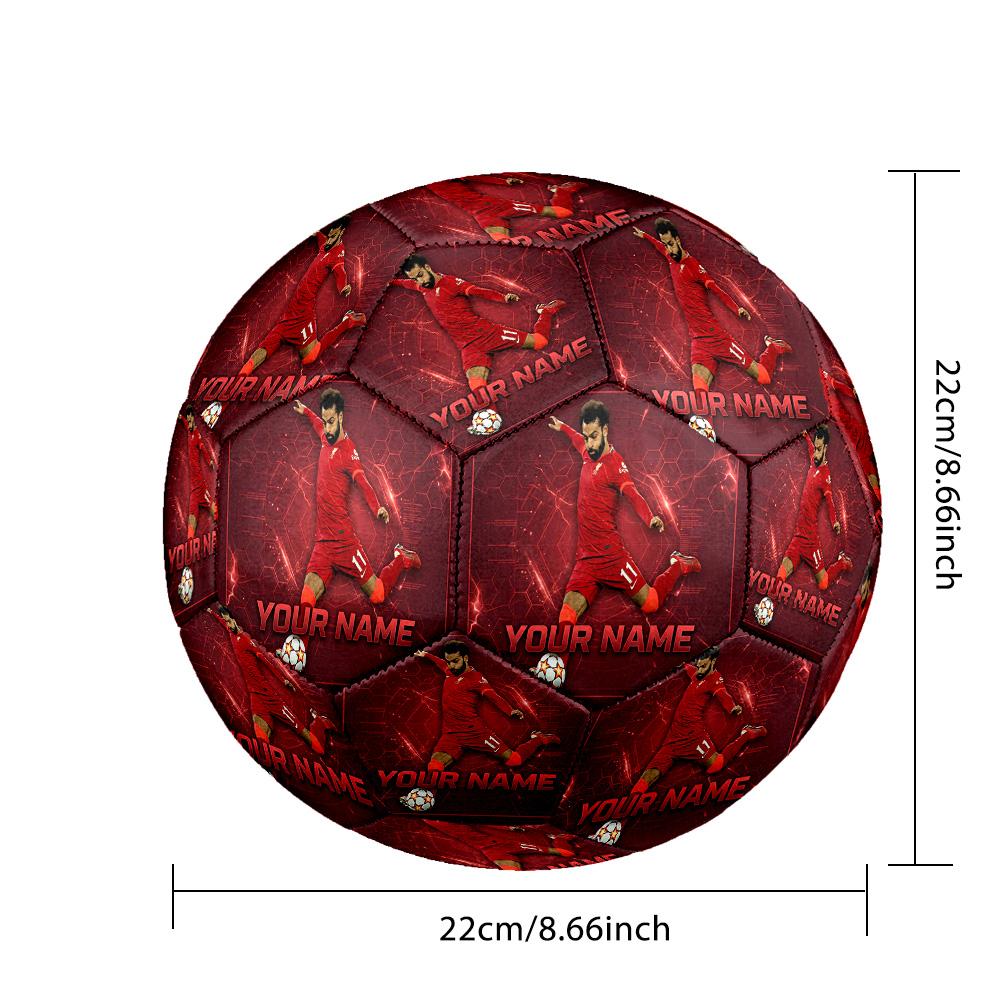 Personalized Size 5 Football Mohamed Salah Pattern Outdoor Game Sports Ball Gift