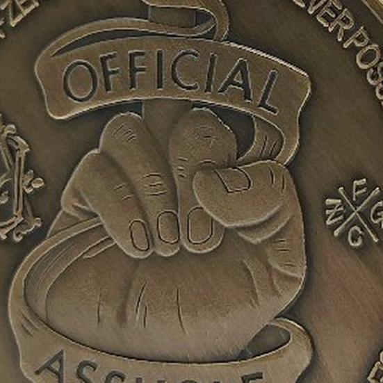 Middle Finger Commemorative Medal Vintage Round Dickhead Award Official Asshole One-finger Salute Metal Collection Coin Festival Keepsake Funny Gag