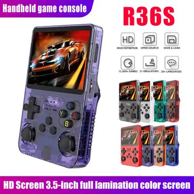 R36S Retro Handheld Game Console - 3.5 Inch IPS Screen, 64GB/128GB/256GB Portable Gaming Device with Built-in Games