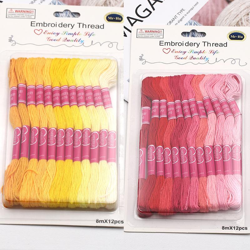 DIY Webgarn, Baumwollgarn Handgefertigtes Armband Fußkettchen Webmaterial-Paket-Set, Kreuzstich-Webgarn