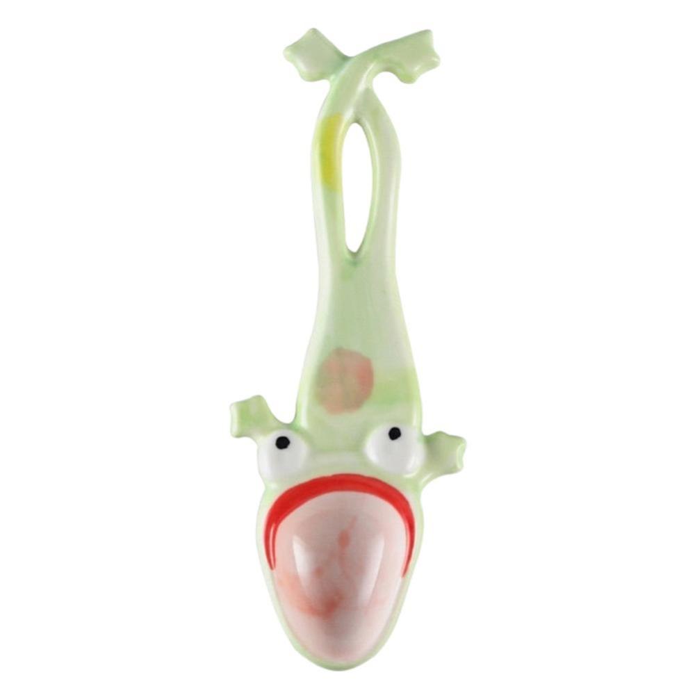 

Big Mouth Dessert Spoon Hangable Funny Spoon Creative Ceramic Frog Spoon Coffee Dessert Use