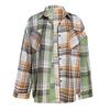 Women's  Fashion Plaid Pocket Long Sleeve Plaid Button Shirt
