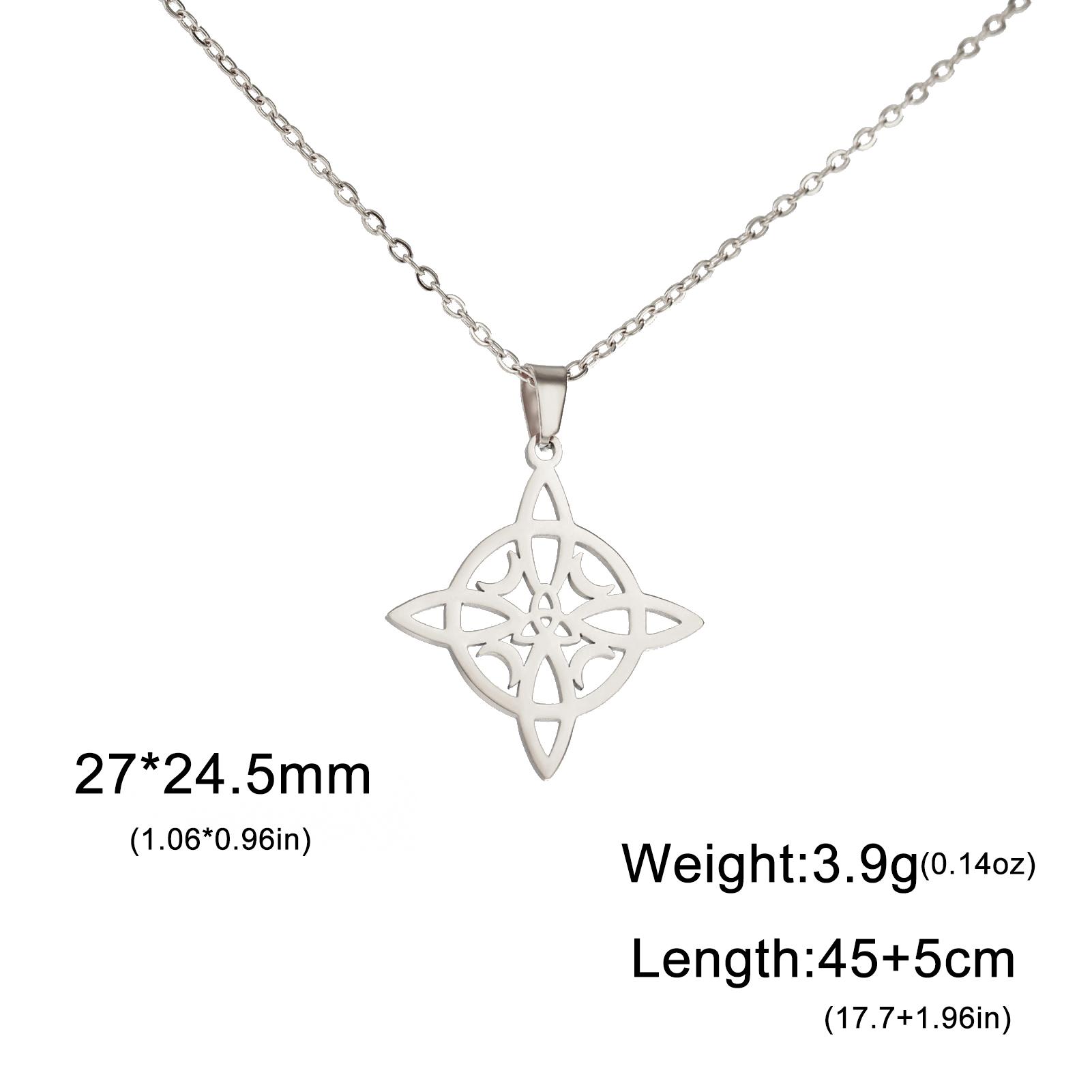 

Lemegeton Witch Knot Necklace for Women Stainless Steel Jewelry on the Neck Gold Color Accessories Vintage Pendant Wedding Gifts