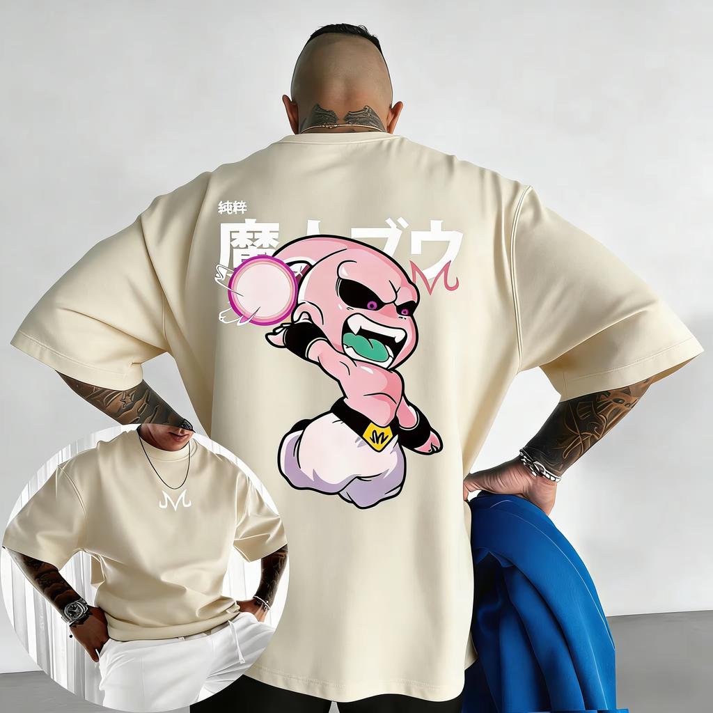 2026 New Dragon Ball Anime Cotton T-shirt Summer New Majin Buu Printed Men's and Women's Street Hip Y2k Short Sleeves Classic