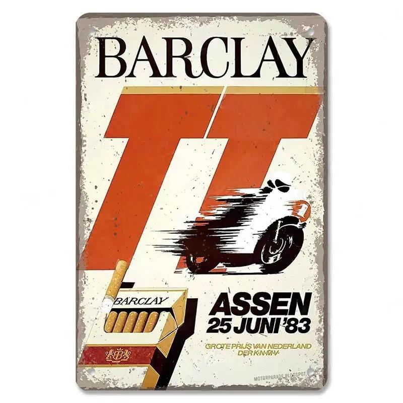 Vintage Metal Sign Motorcycle Poster Decor TT Racing Metal Tin Plate Living Room Wall Garage People's Cave Restaurant Art Decor