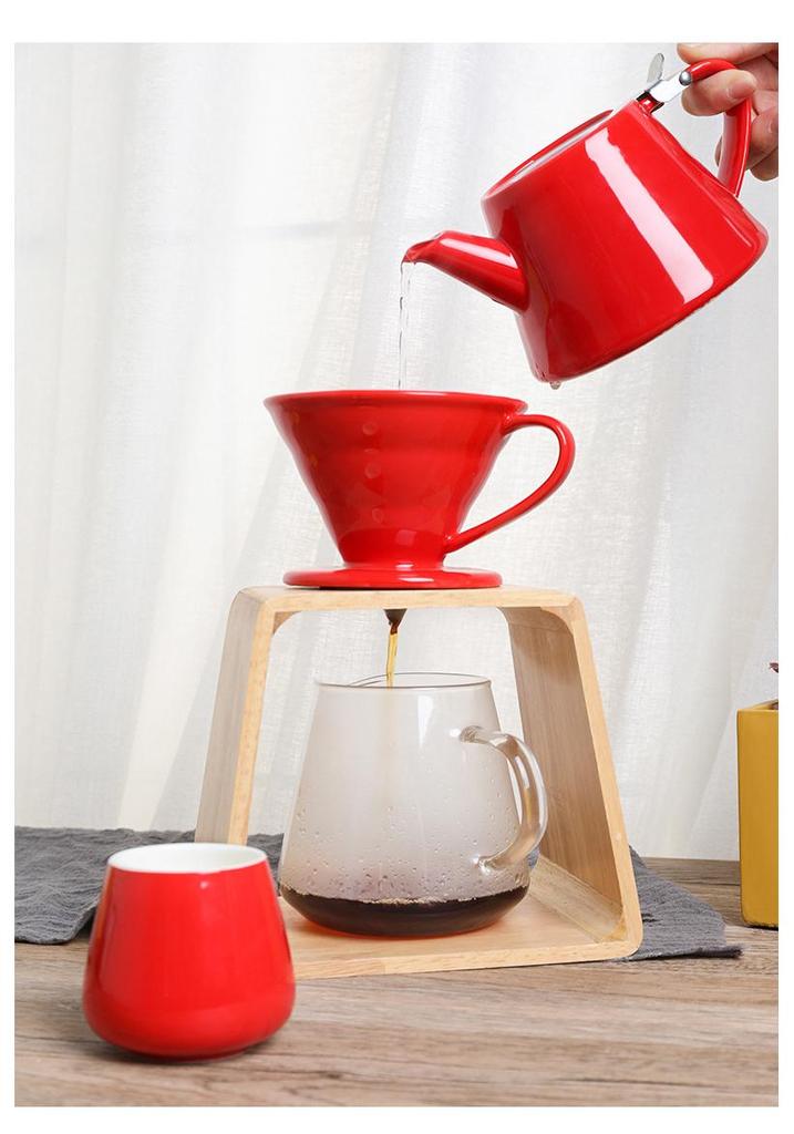 Set Portafiltro per Caffè Pour-Over V60 in Ceramica Nordica, Stile Semplice