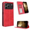Flip Cover Compatible for Tecno Spark 50 4G Leather Case [Flip Vintage Leather] Shockproof Durable Retro Phone Case