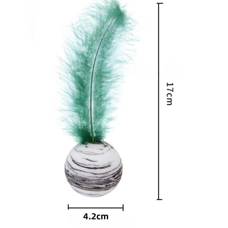 Brinquedo para gatos Bola de penas Brinquedo engraçado para gatos Bola estrela mais penas Bola de espuma Brinquedos de arremesso Brinquedos de pelúcia interativos Suprimentos para animais de estimação Brinquedo Katten