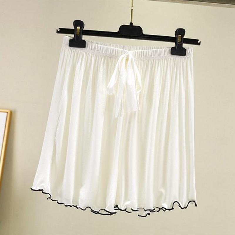 Pantaloncini larghi da casa Pantaloni tinta unita da donna di grandi dimensioni Pantaloni da esterno Pantaloni casual Pantaloni estivi a cinque punte in seta di ghiaccio