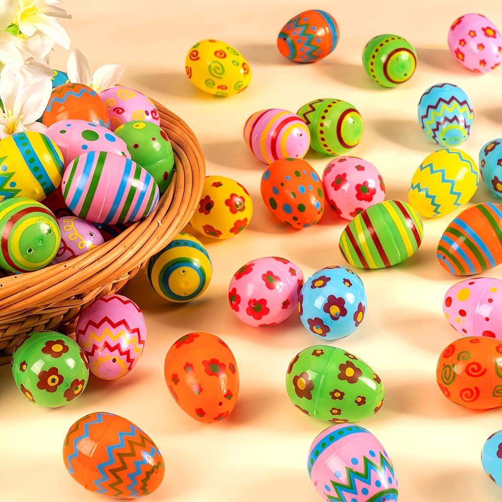 12/24PCS Golden Easter Eggs Plastic Empty Easter Egg Party Yard Game Prizes Supplies Children's Toys DIY Easter Home Decoration