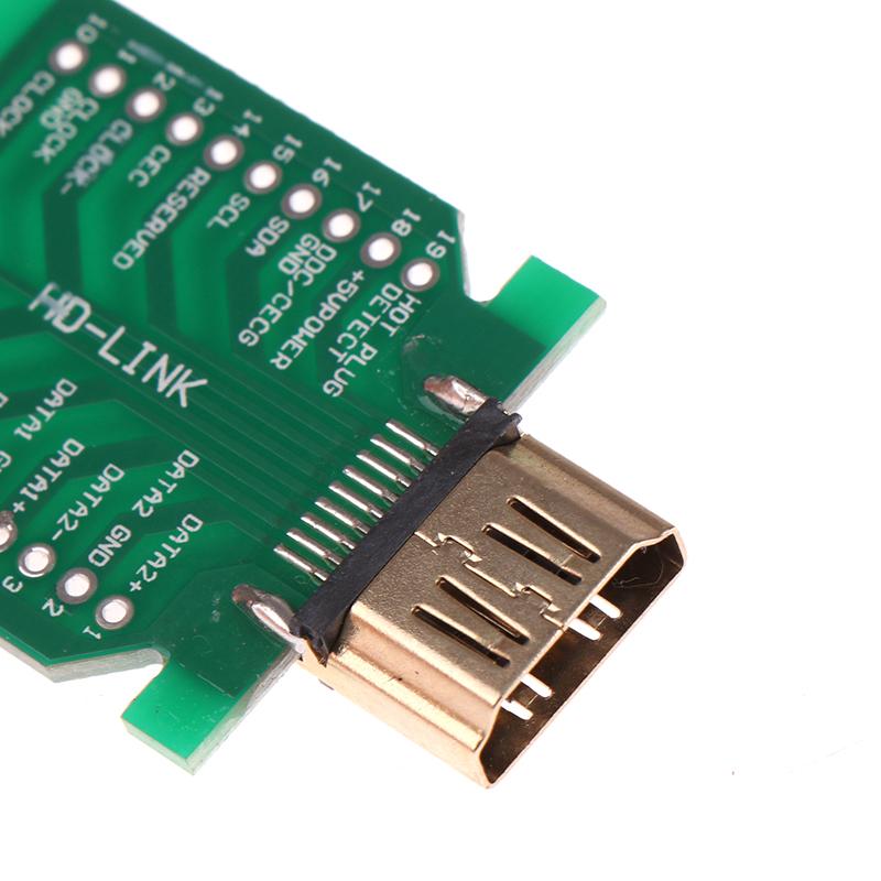 1pcs Connector 19+1 Gold-plated Repair Plug DIY Standard HDMI-compatible Welded Male Plug Female Jack 19Pin Cable