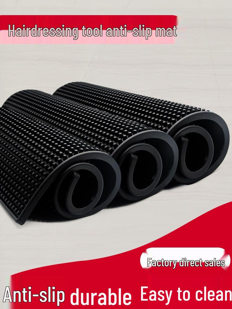 Barbershop Non-Slip Mat: Large Gel Mat for Hair Styling Tools - Scissors & Comb Display