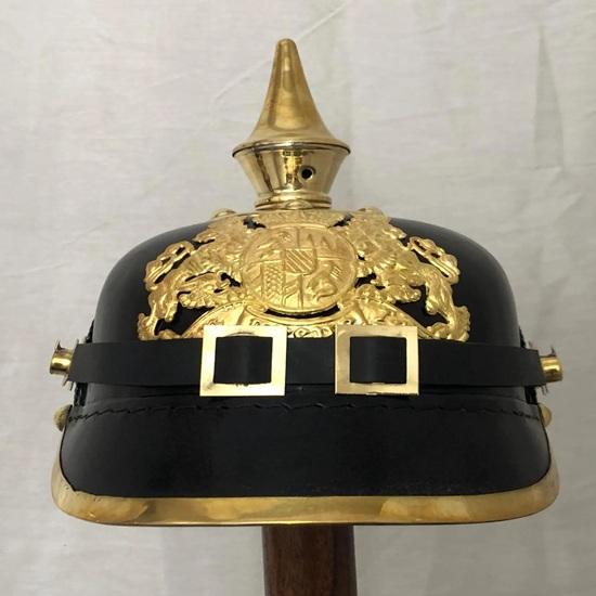 Deutscher Preußischer Pickelhaube Helm, Kaiserlicher Offiziershelm Tragbar für Erwachsenen-LARP, Cosplay-Reenactment-Rüstung