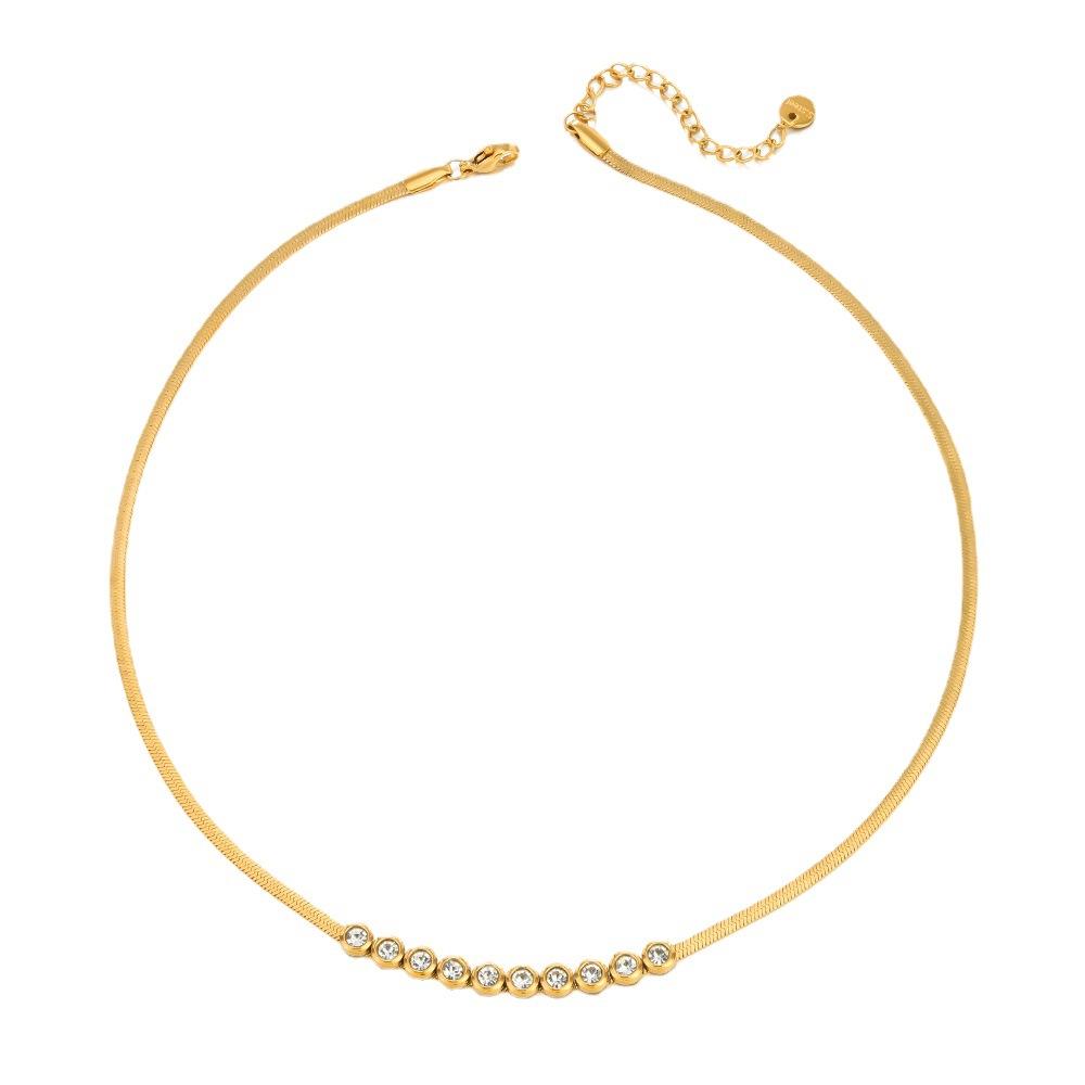 Elegant Colored Diamond Necklace Unique Gold Snake Chain For Women Stylish Jewelry Gift