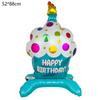 New Stand Cake Balloons Large Pink Blue Aluminum Film Balloon Happy Birthday Balloon Background Decoration