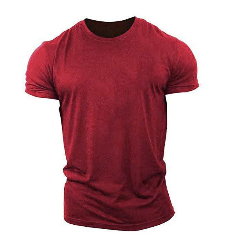 Summer Sports Loose Large Size Cotton Short Sleeve Men'S Training Running Muscle Simple Casual Fitness Short Sleeve T-Shirt