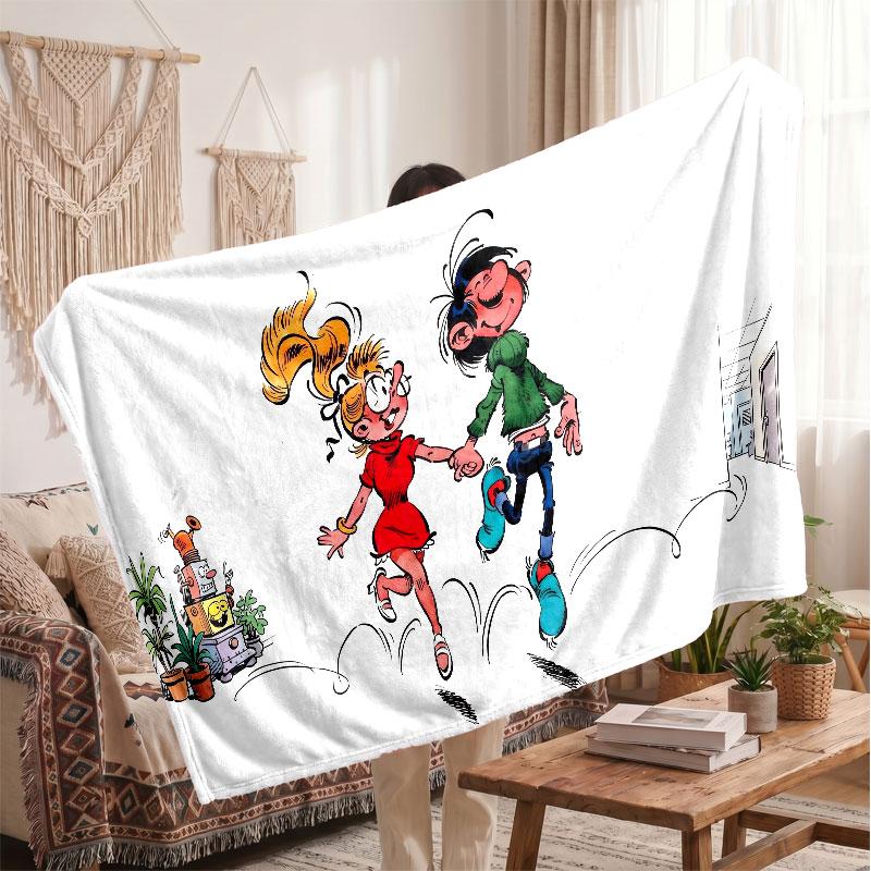 Warm Flannel BlanketGaston Lagaffe Soft Cozy Throw Blanket for Bedroom Couch