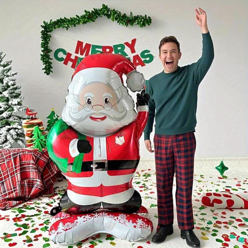 1/2pcs 47 Inch Standing Santa Claus Aluminum Foil Balloons, Suitable for Decoration and Christmas Themed Events
