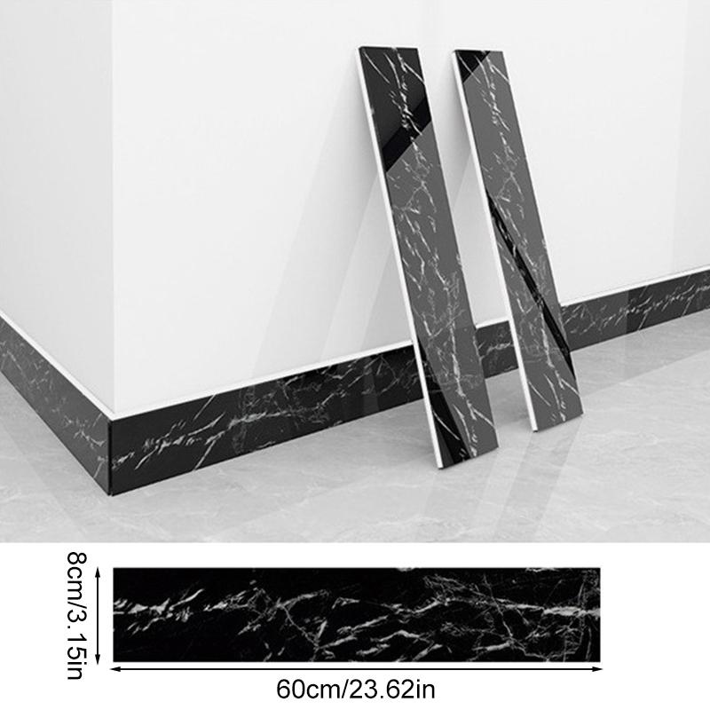 

1 шт. Наклейка с имитацией мрамора, ПВХ плинтус, Стеновые панели, Водонепроницаемые обои, Самоклеящиеся, С сильным клеем, Сделай сам, Украшение для дома