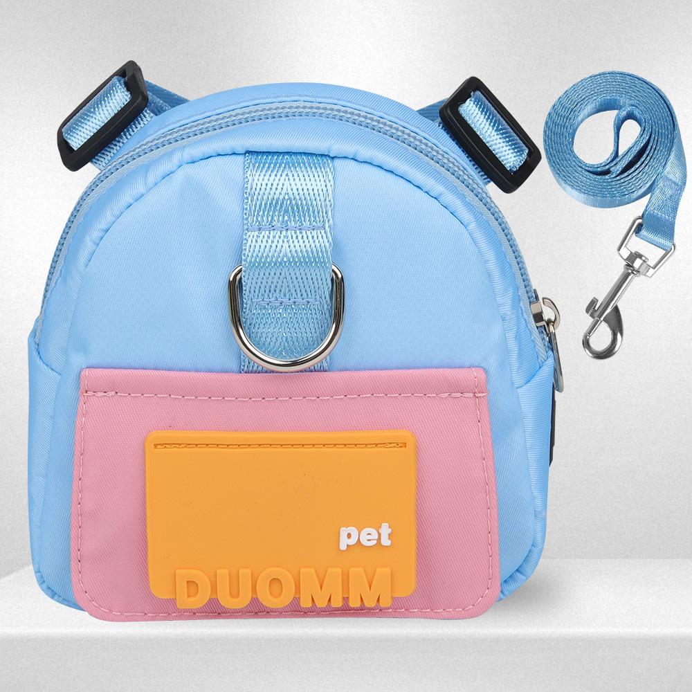 Cute Adjustable Pet Backpack with Harness Leashes Outdoor Travel Portable Dog Training Treat Pouch Pet Puppy Snack Storage Bags