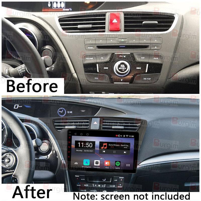 Car Radio Fascias Frame For Honda Civic 9 FK 2011-2017 an 9 Inch Stereo Panel Harness Power Cable Adapter Canbus Decoder