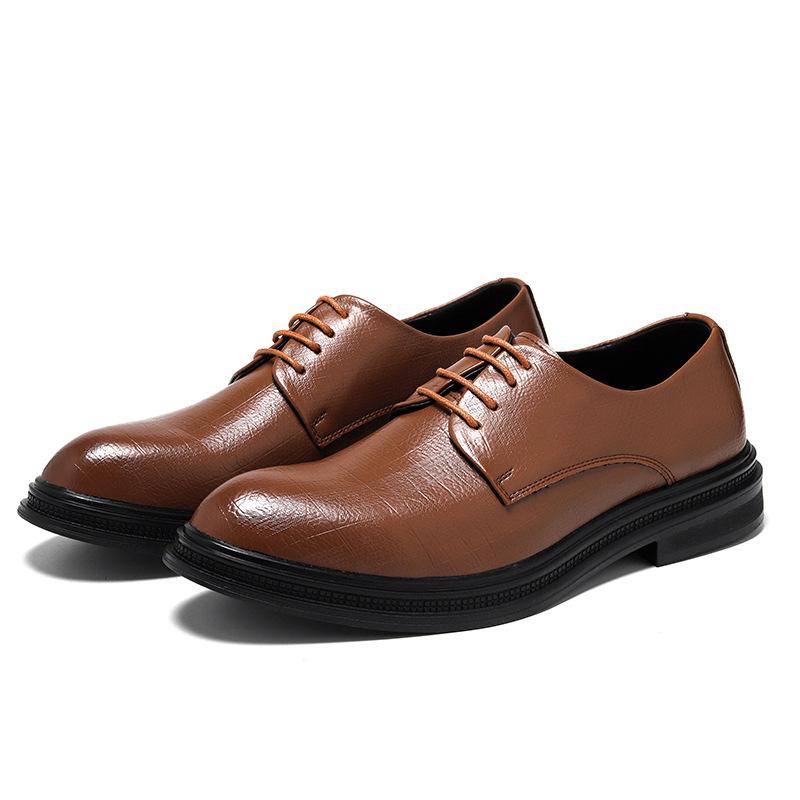 Four Seasons Leather Shoes Men's Business Dress Suit Wedding Groom Shoes British Casual Large Size Platform Men's Shoes