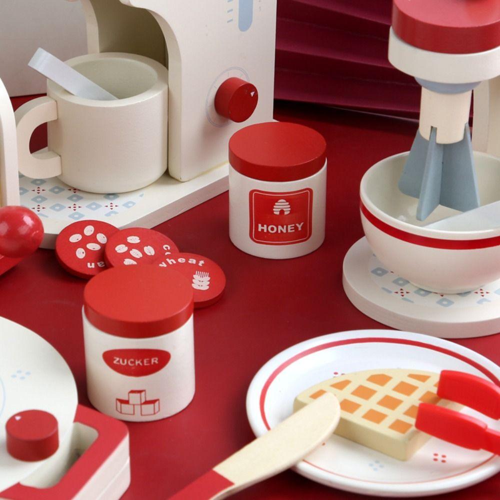 Міні-розмір Симуляція Хлібопічки та Кавомашини Дерев'яний Дизайн Симуляції Міні-Магазин Сніданків Гра в Уявлення Іграшки для Гри в Будиночок