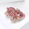 Cute Flash Pink Zircon Piggy Brooch Exquisite Animal Lapel Pins For Women Girls Wedding Party Daily Clothing Accessories Gift
