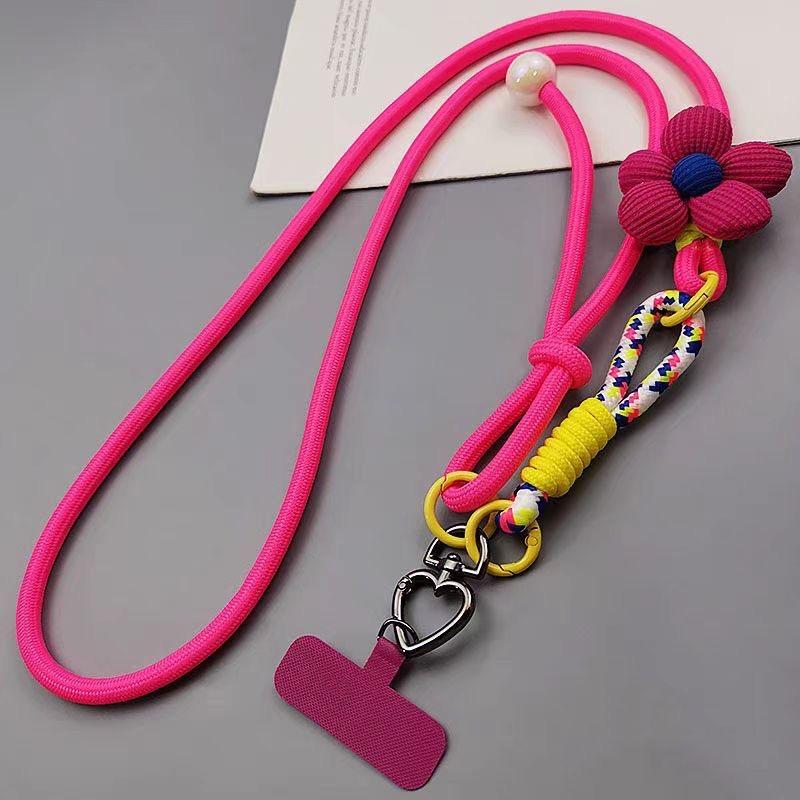 Carrying Mobile Phone Colorful Woven Lanyard Adjustable Bag Crossbody Rope Anti-loss Rope Wrist Strap Lanyard Outdoor Simple