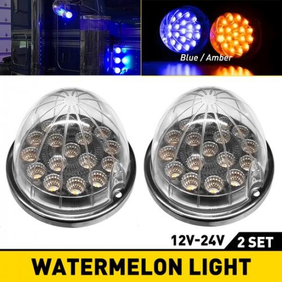 LED Watermelon Lights Side Marker Clearance Brake Turn Signal Truck Trailer Kit
