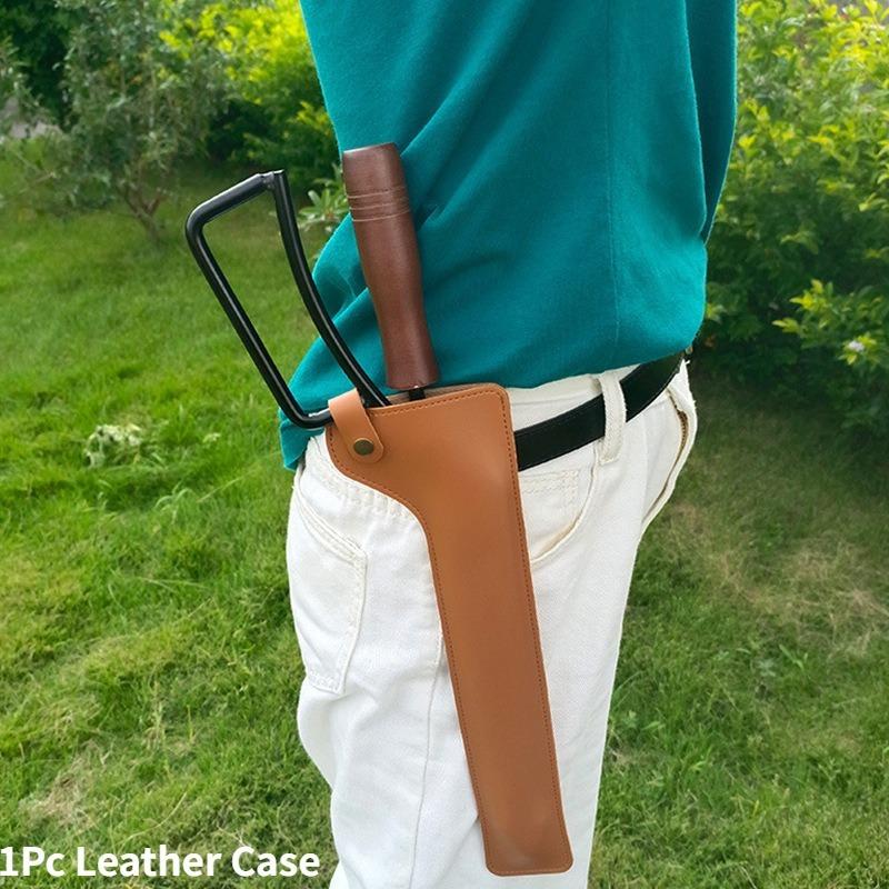 Outdoor Barbecue Pliers Storage Leather Bag Camping Multipurpose Leather Fire Pliers Protection Set Carbon Fire Pliers Hanging