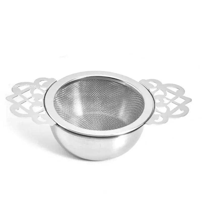 Tea Infuser Anti-rust Convenient 304 Stainless Steel Double Winged Handles Loose Leaf Tea Strainers for Home Gold/Silver