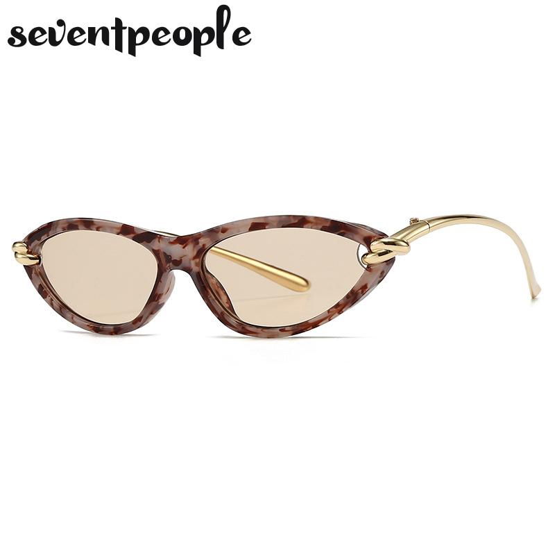 Small Frame Sexy Cat Eye Sunglasses Women  Luxury Brand Vintage Y2K Punk Metal Sun Glasses Trendy Cateye Shades For Ladies