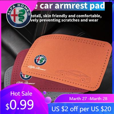 For Car Armrest Cover Center Console Arm Rest Box Pad Mat For Alfa Romeo STELVIO Giulia 159 Giulietta 147 Mito 156 MT