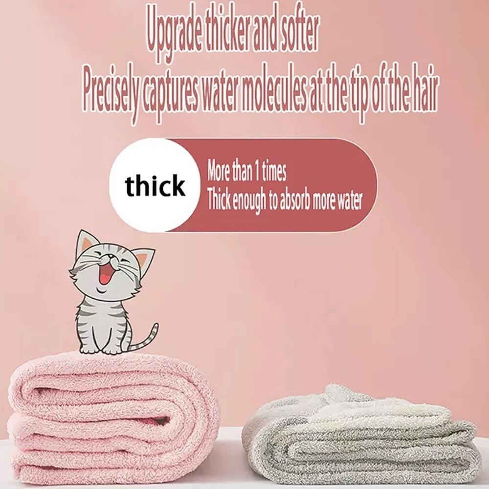 Portable Hair Cap Coral Fleece Quick Dry Hat Cute Hair Towel