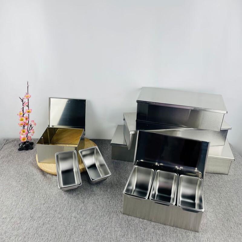 Zhongji Stainless Steel 2-Compartment Flip-Lid Spice Box