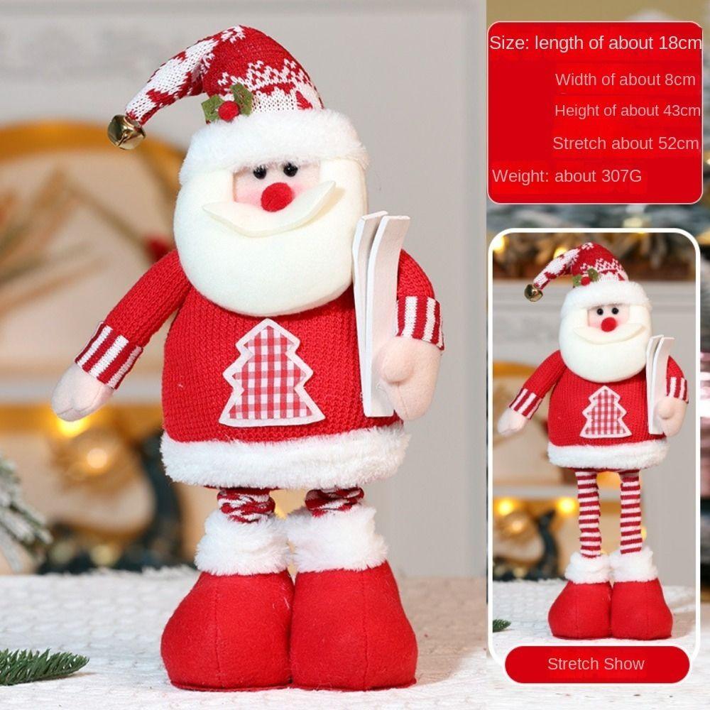 Santa Claus Christmas Telescopic Doll Standing Posture Snowman Elk Decoration  Wall Decoration